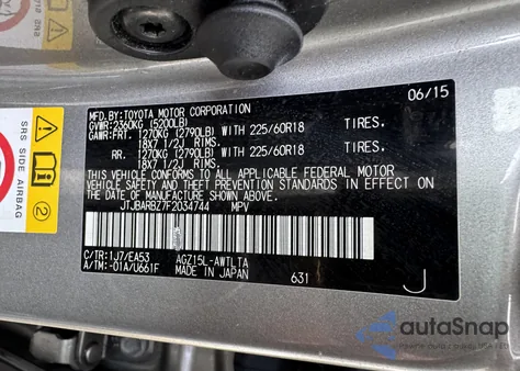 2015 Lexus Nx 200T from USA, damaged, VIN JTJBARBZ7F2034744